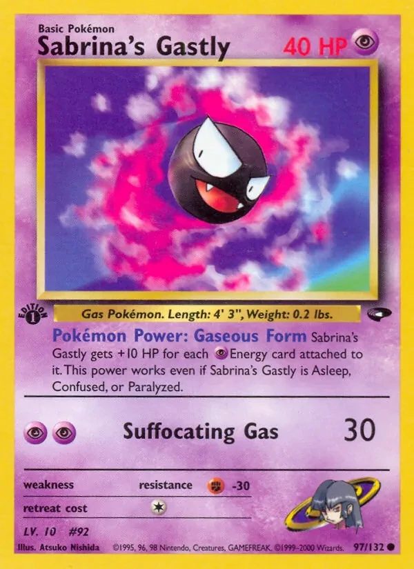 Sabrina's Gastly 97/132 Gym Challenge Pokémon Karte