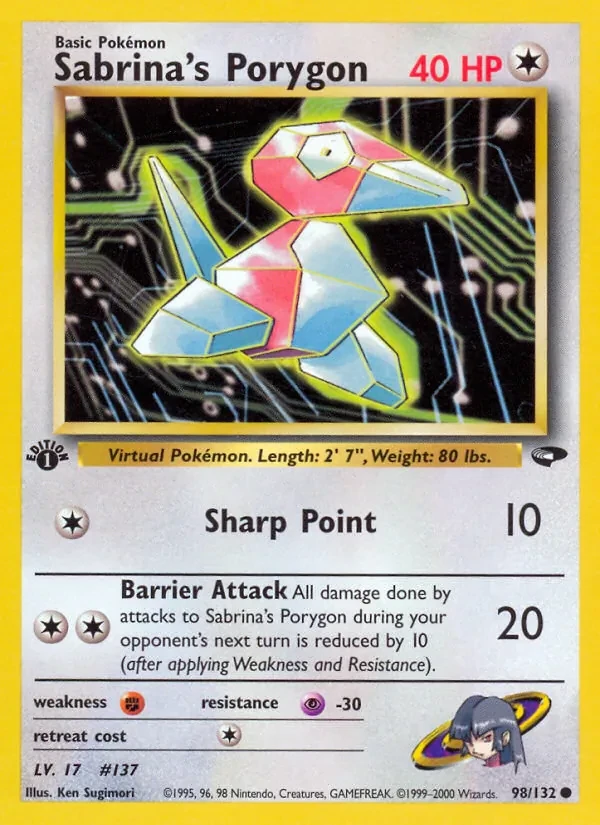 Sabrina's Porygon 98/132 Gym Challenge Pokémon card