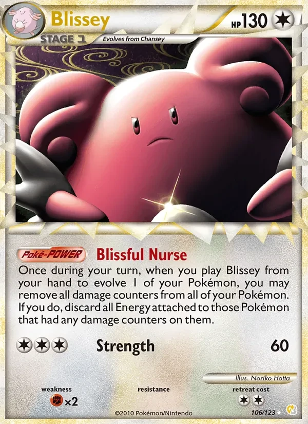Blissey 106/123 HeartGold SoulSilver Pokémon card