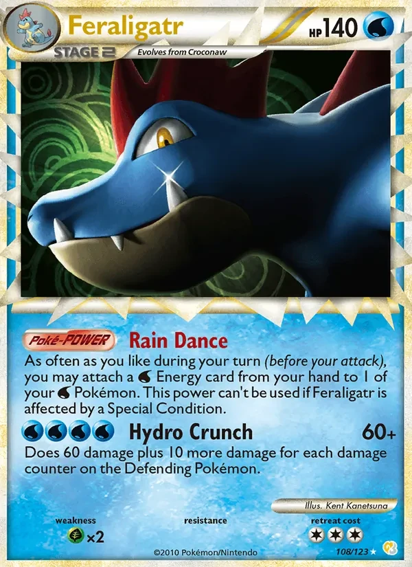 Carta Pokémon Feraligatr 108/123 HeartGold SoulSilver