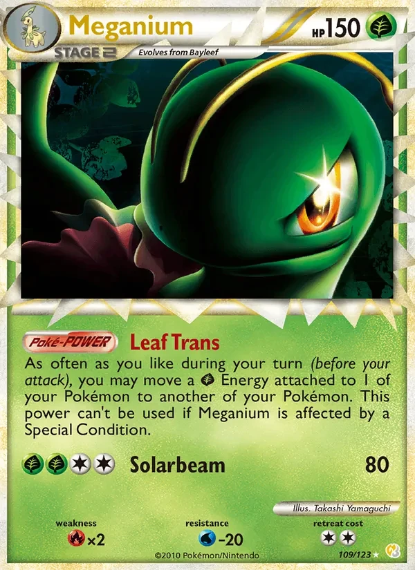 Meganium 109/123 HeartGold SoulSilver Pokémon card