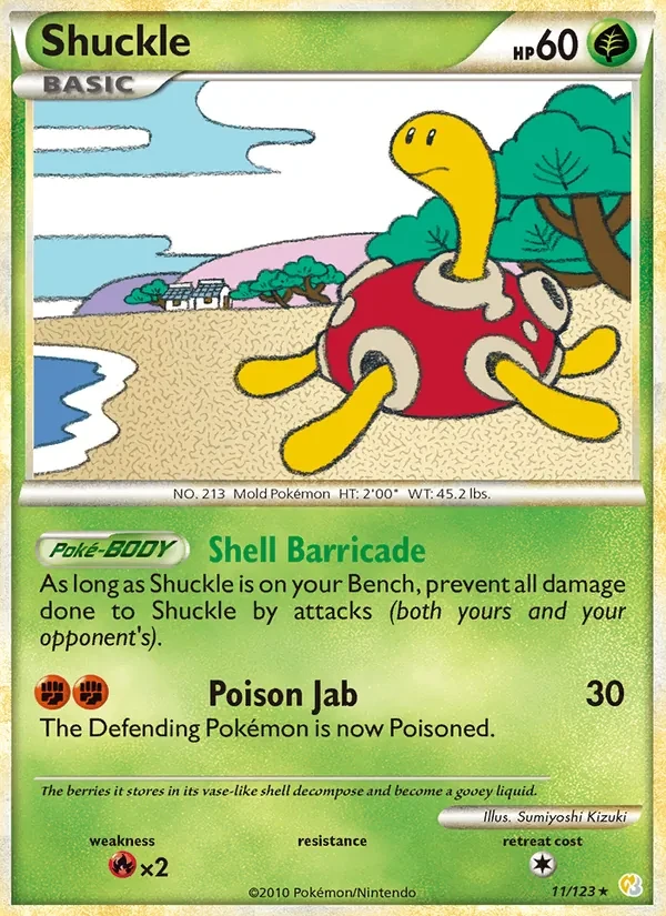 Shuckle 11/123 HeartGold SoulSilver Pokémon card