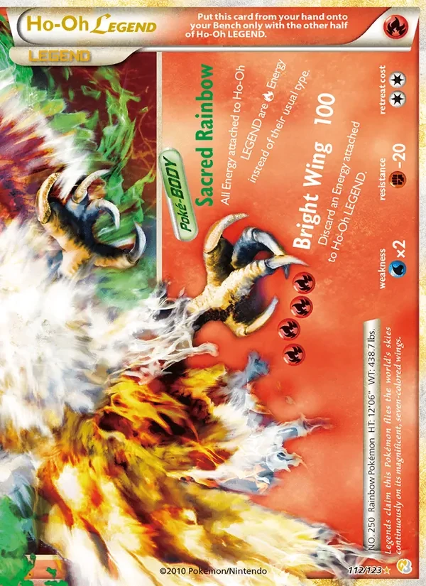 Ho-Oh LEGEND 112/123 HeartGold SoulSilver Pokémon card