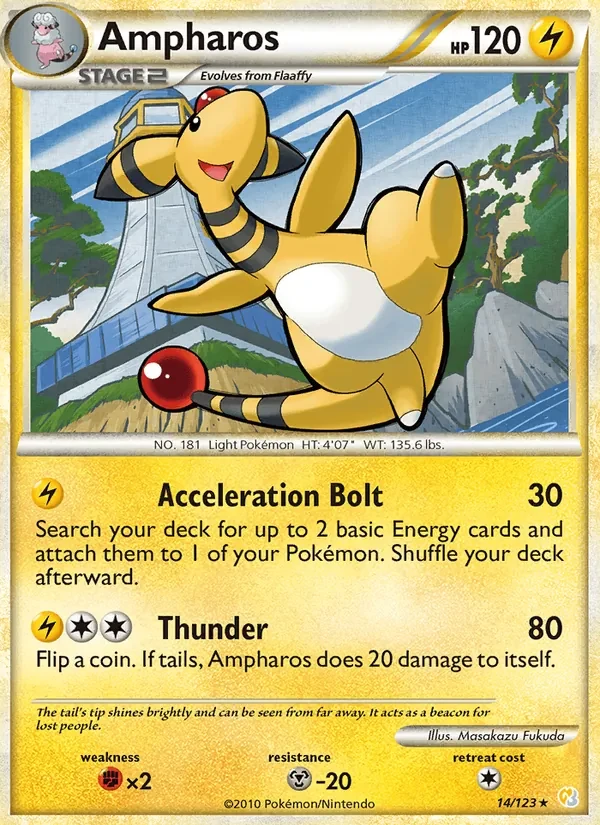 Ampharos 14/123 HeartGold SoulSilver Pokémon Karte