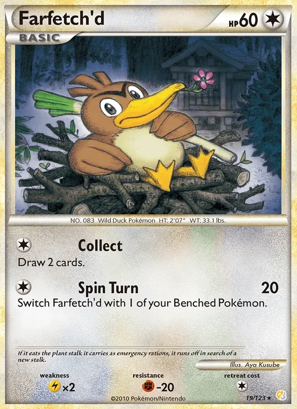 Farfetch'd 19/123 HeartGold SoulSilver Pokémon Karte