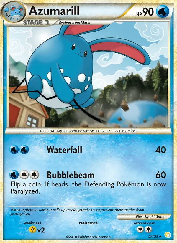 Azumarill 2/123 HeartGold SoulSilver Pokémon card