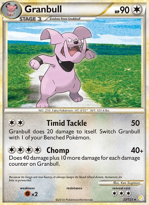 Granbull 22/123 HeartGold SoulSilver Pokémon card