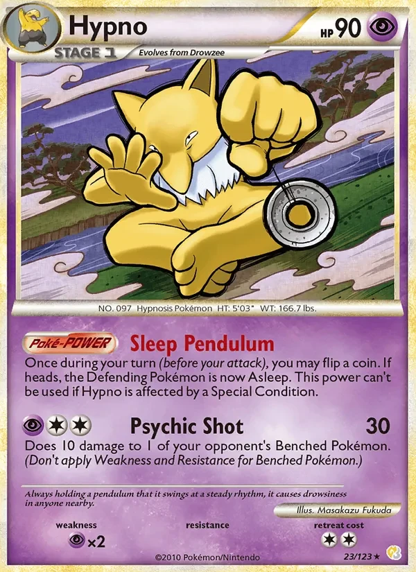 Hypno 23/123 HeartGold SoulSilver Pokémon card