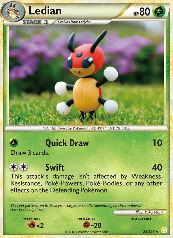 Ledian 25/123 HeartGold SoulSilver Pokémon card