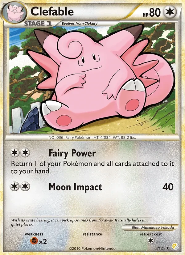 Clefable 3/123 HeartGold SoulSilver Pokémon card