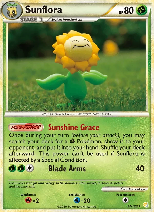 Sunflora 31/123 HeartGold SoulSilver Pokémon card