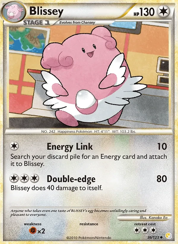 Blissey 36/123 HeartGold SoulSilver Pokémon card