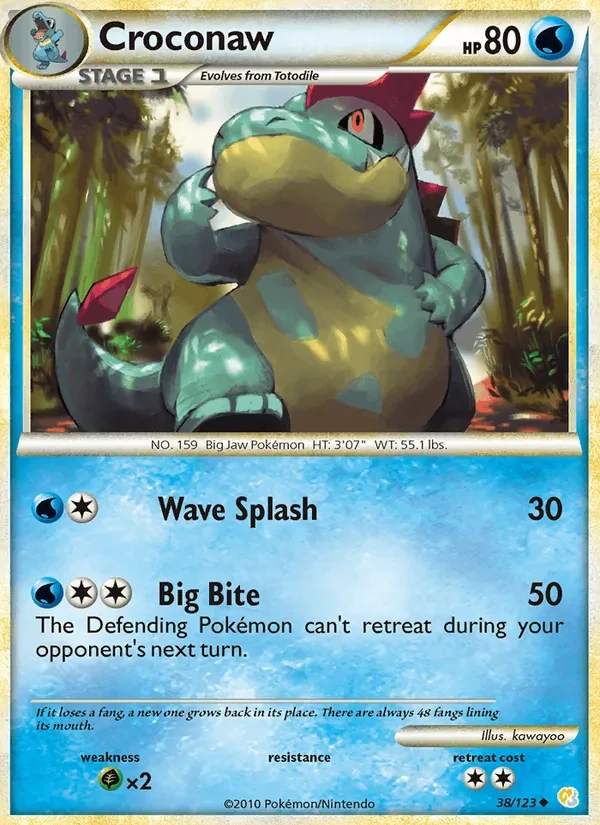 Croconaw 38/123 HeartGold SoulSilver Pokémon Karte