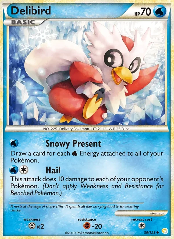 Delibird 39/123 HeartGold SoulSilver Pokémon Karte