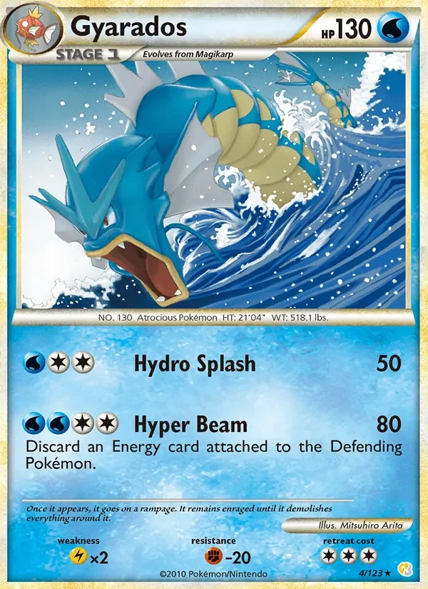 Gyarados 4/123 HeartGold SoulSilver Pokémon card