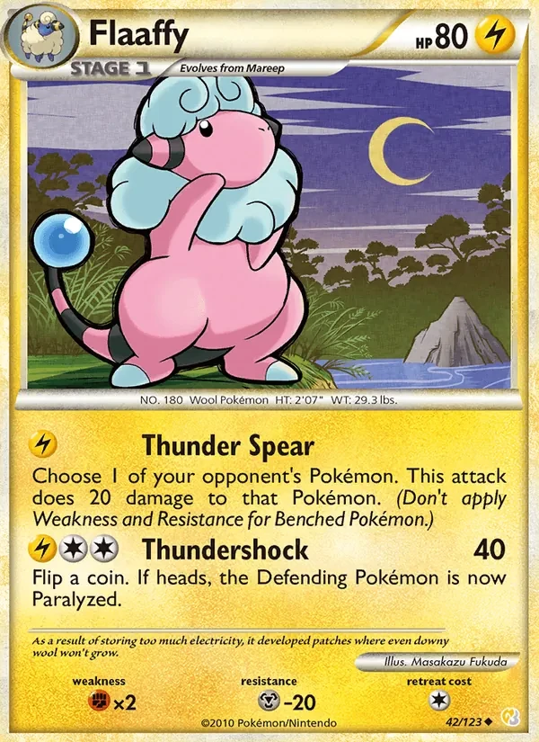 Flaaffy 42/123 HeartGold SoulSilver Pokémon card