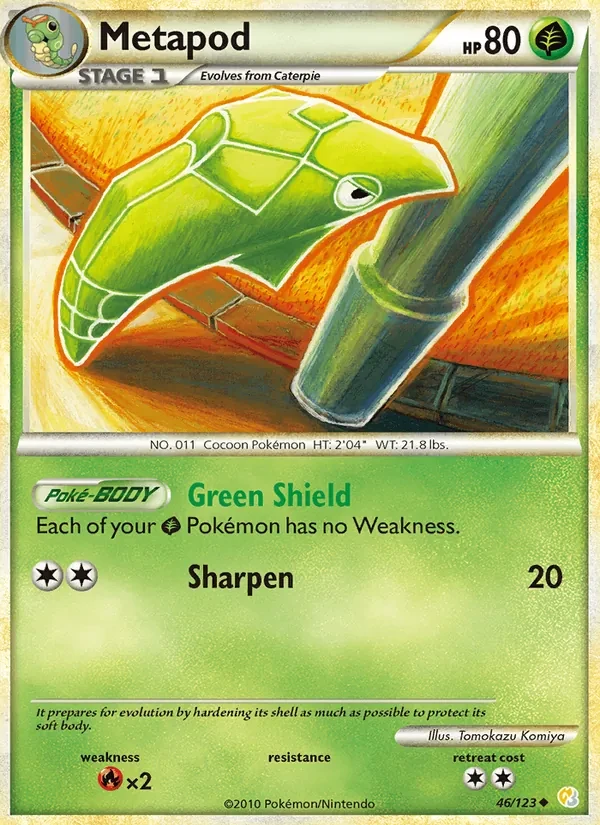 Carta Pokémon Metapod 46/123 HeartGold SoulSilver
