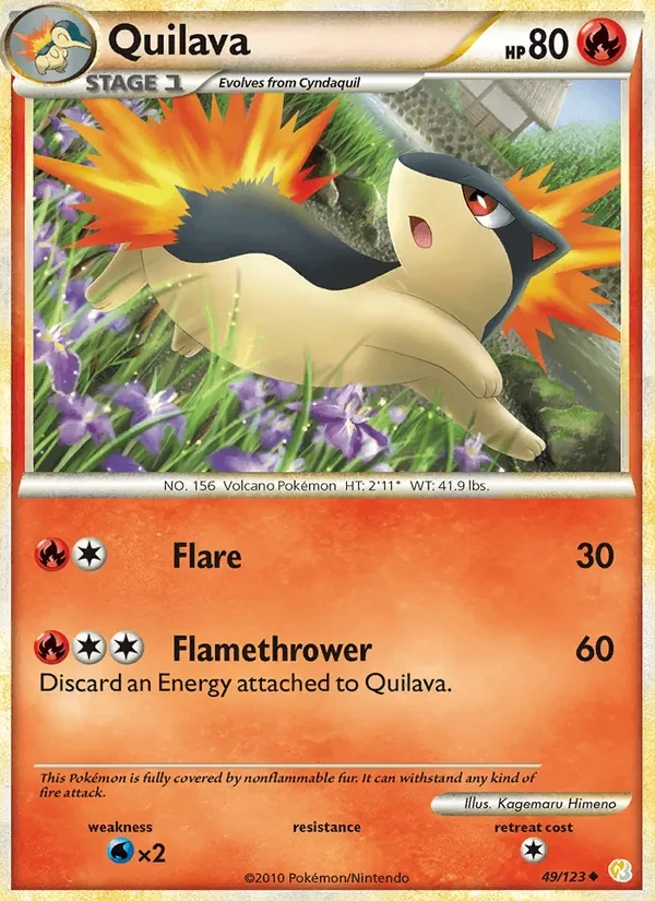 Quilava 49/123 HeartGold SoulSilver Pokémon card