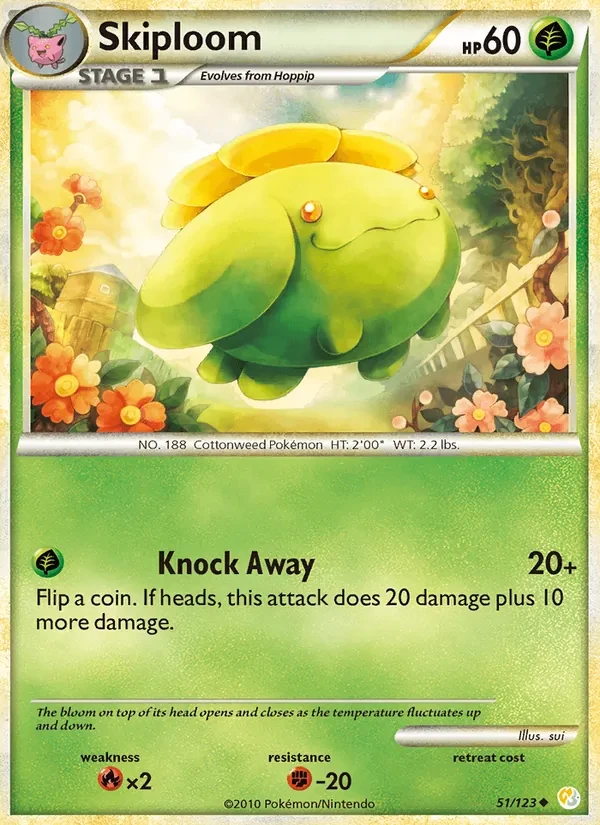 Skiploom 51/123 HeartGold SoulSilver Pokémon Karte