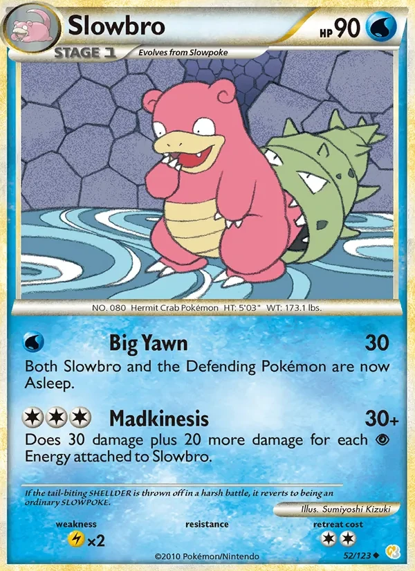 Slowbro 52/123 HeartGold SoulSilver Pokémon card