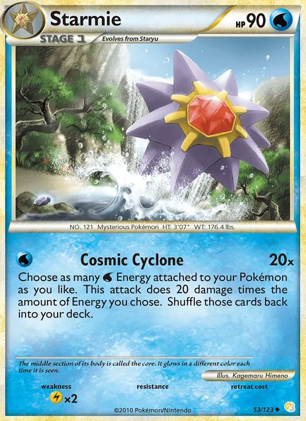 Starmie 53/123 HeartGold SoulSilver Pokémon card