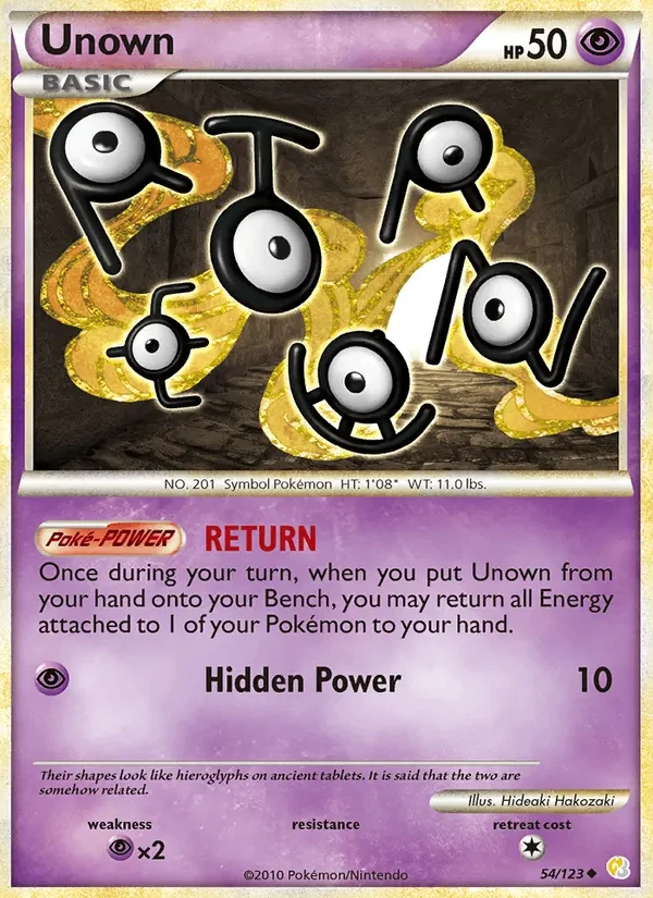 Unown 54/123 HeartGold SoulSilver Pokémon Karte