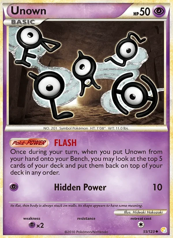 Unown 55/123 HeartGold SoulSilver Pokémon card
