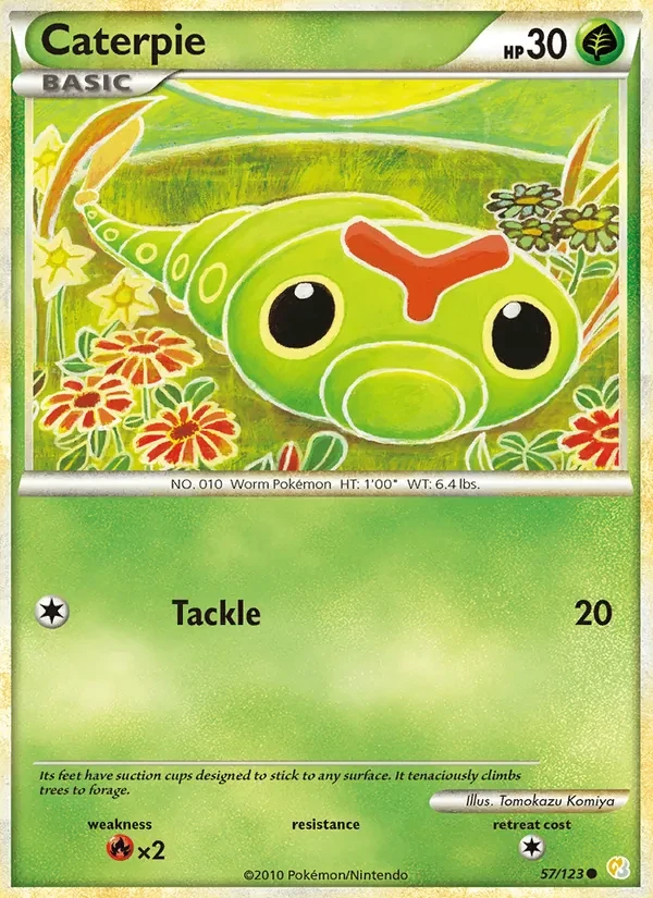 Caterpie 57/123 HeartGold SoulSilver Pokémon card