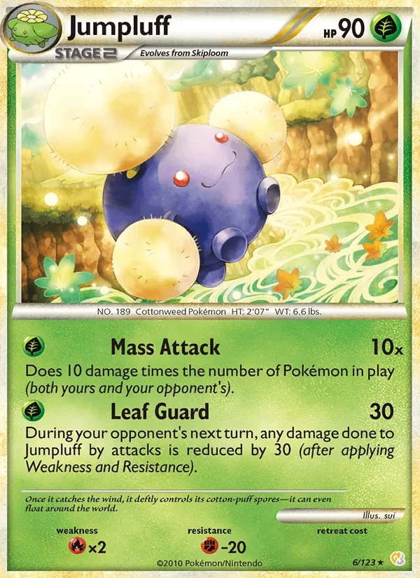 Jumpluff 6/123 HeartGold SoulSilver Pokémon card