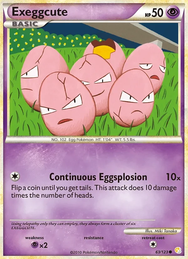 Exeggcute 63/123 HeartGold SoulSilver Pokémon Karte