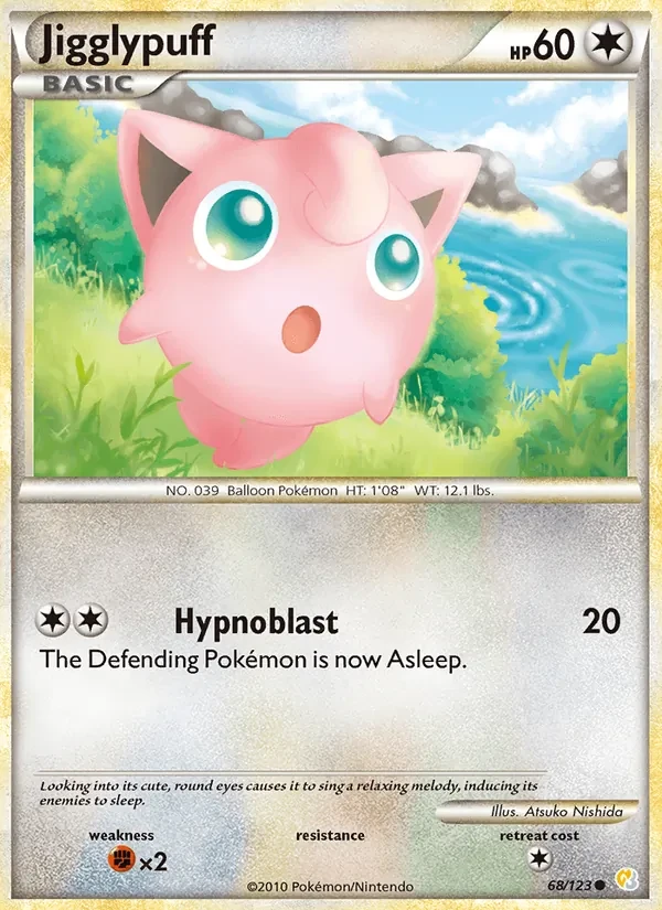 Jigglypuff 68/123 HeartGold SoulSilver Pokémon card