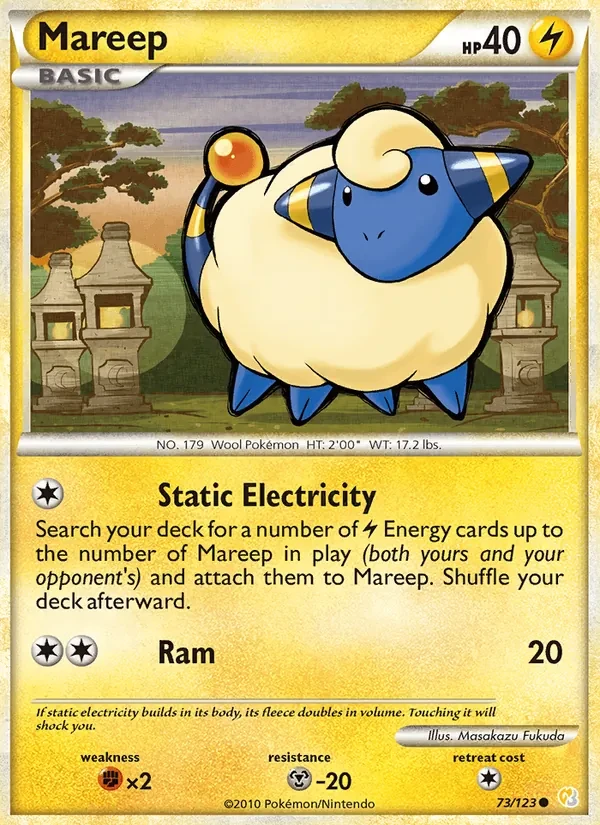 Mareep 73/123 HeartGold SoulSilver Pokémon card