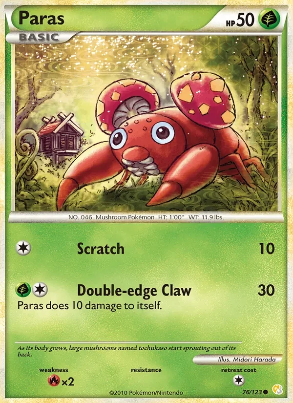 Paras 76/123 HeartGold SoulSilver Pokémon Karte