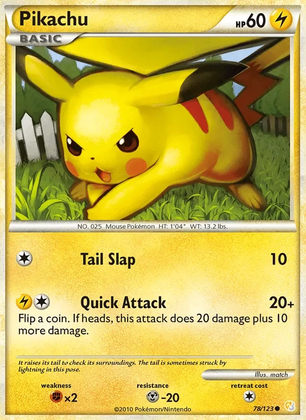 Pikachu 78/123 HeartGold SoulSilver Pokémon Karte