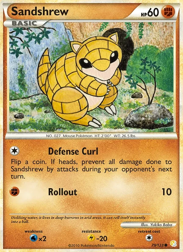 Sandshrew 79/123 HeartGold SoulSilver Pokémon Karte