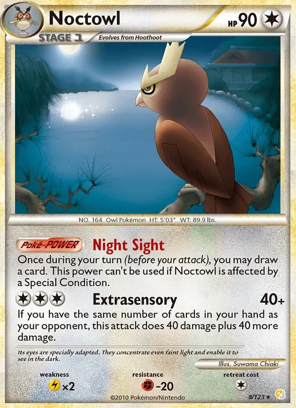 Noctowl 8/123 HeartGold SoulSilver Pokémon Karte