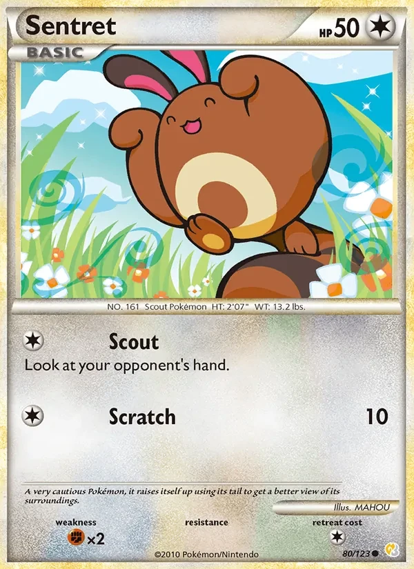 Sentret 80/123 HeartGold SoulSilver Pokémon card