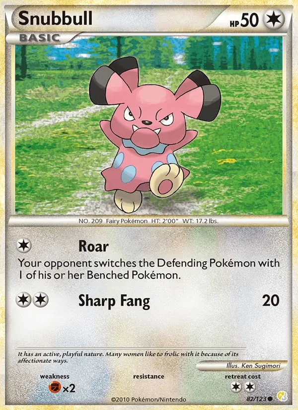 Snubbull 82/123 HeartGold SoulSilver Pokémon Karte
