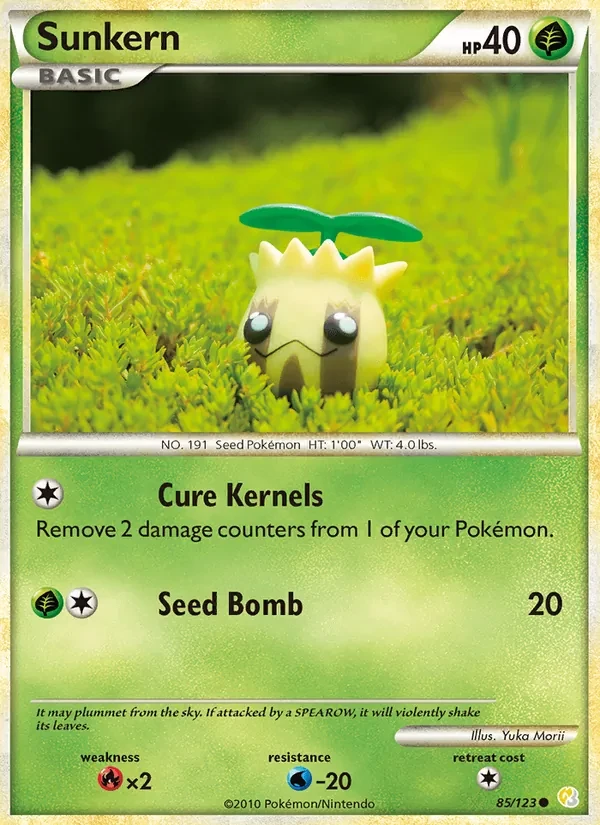 Sunkern 85/123 HeartGold SoulSilver Pokémon card