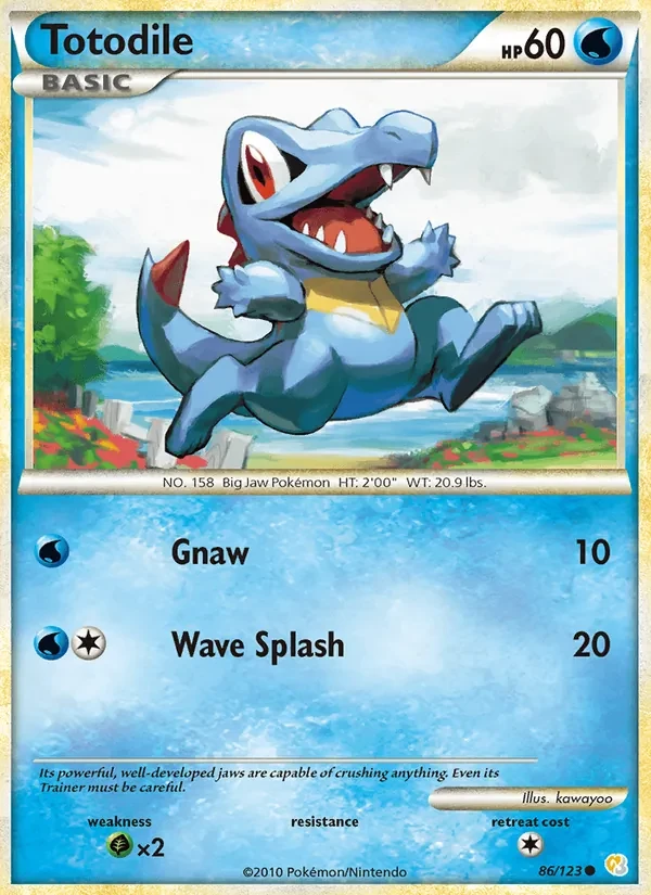 Totodile 86/123 HeartGold SoulSilver Pokémon Karte