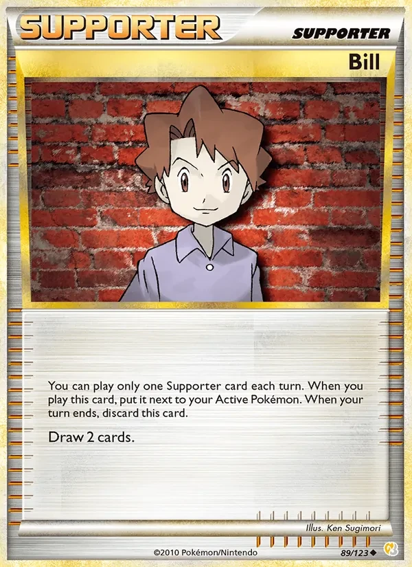 Bill 89/123 HeartGold SoulSilver Pokémon card