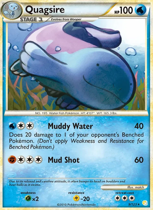 Quagsire 9/123 HeartGold SoulSilver Pokémon Karte