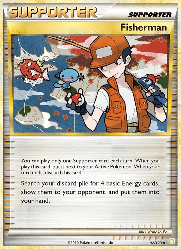 Fisherman 92/123 HeartGold SoulSilver Pokémon card
