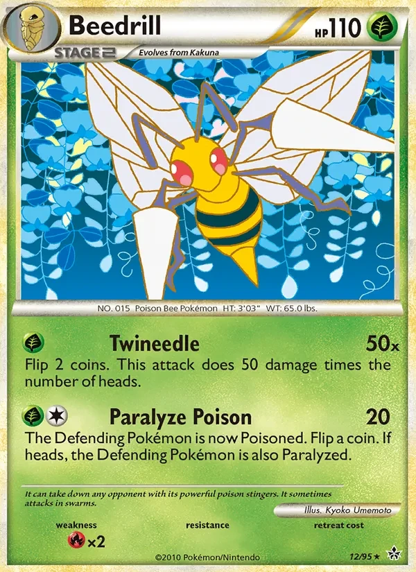 Beedrill 12/95 Unleashed Pokémon card