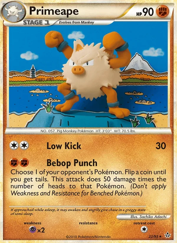 Primeape 22/95 Unleashed Pokémon card