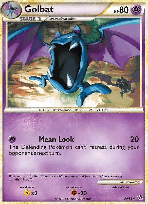 Golbat 30/95 Unleashed Pokémon card