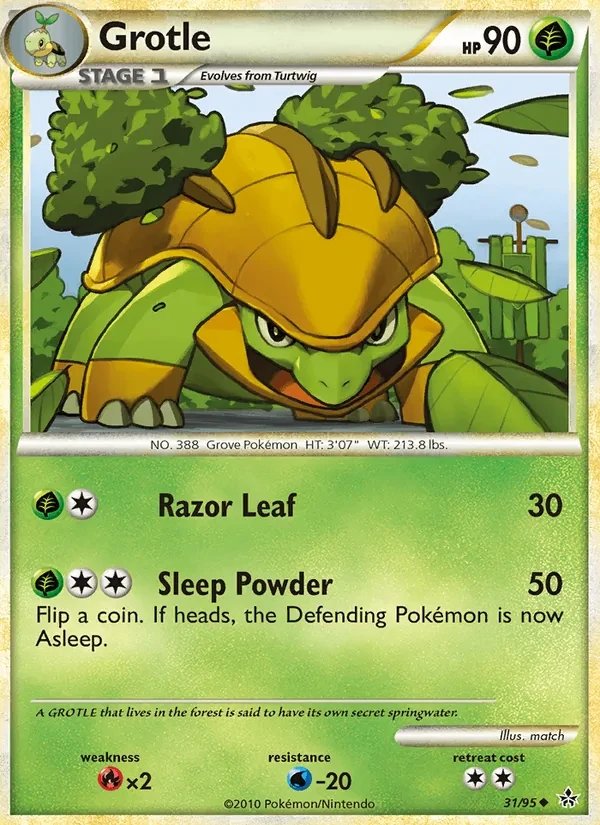 Grotle 31/95 Unleashed Pokémon card