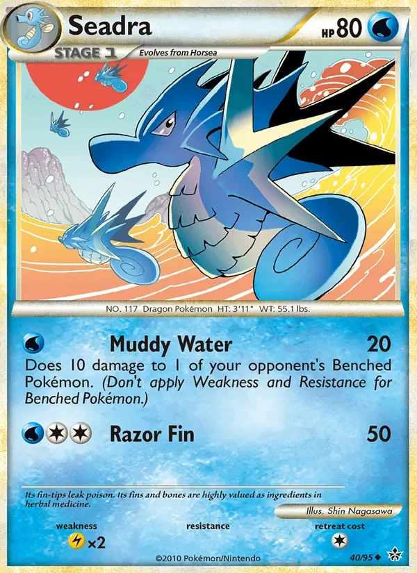 Seadra 40/95 Unleashed Pokémon card