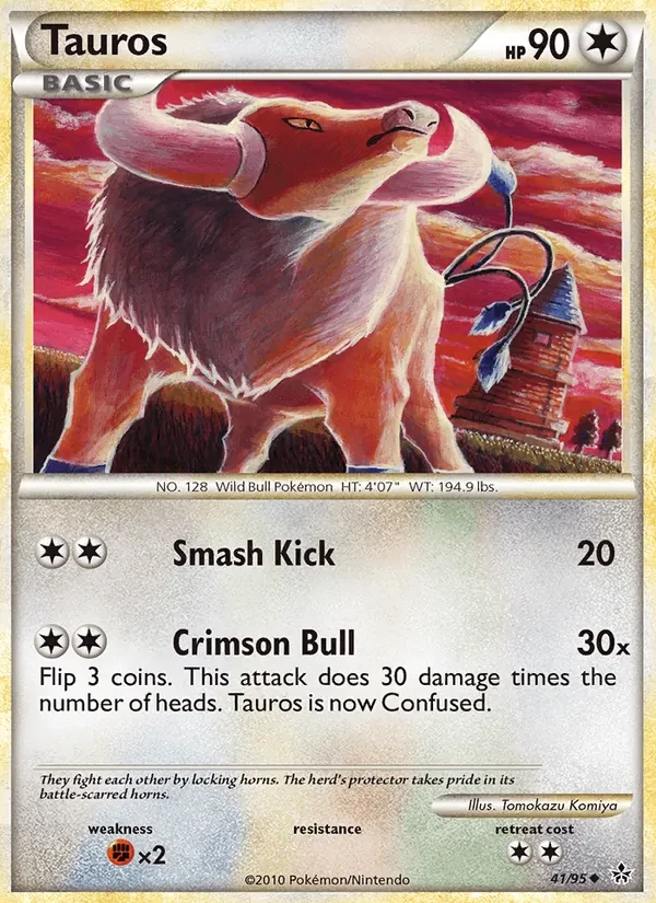 Tauros 41/95 Unleashed Pokémon card