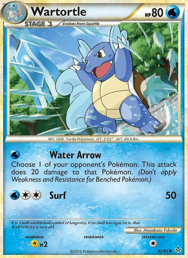 Wartortle 42/95 Unleashed Pokémon card